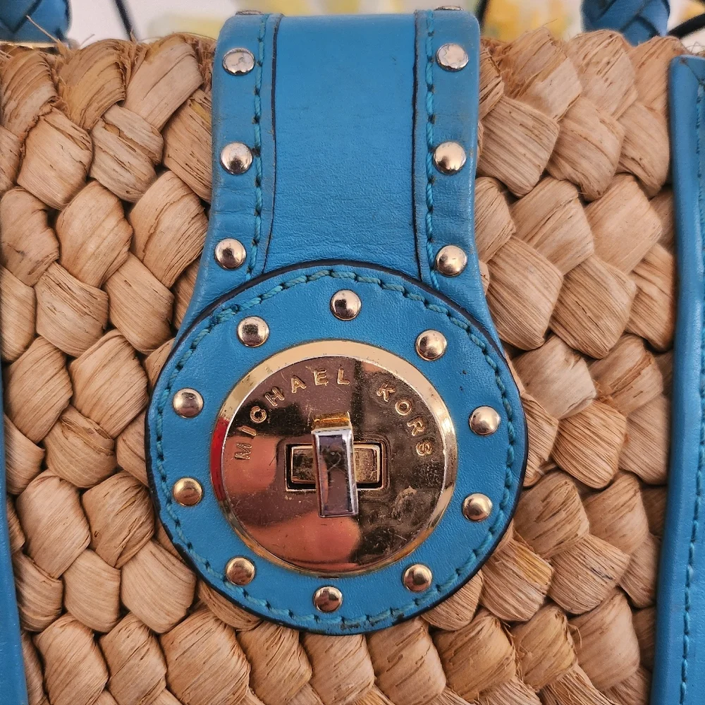 Michael Kors Santorini raffia and leather tote bag - Picture 2 of 9